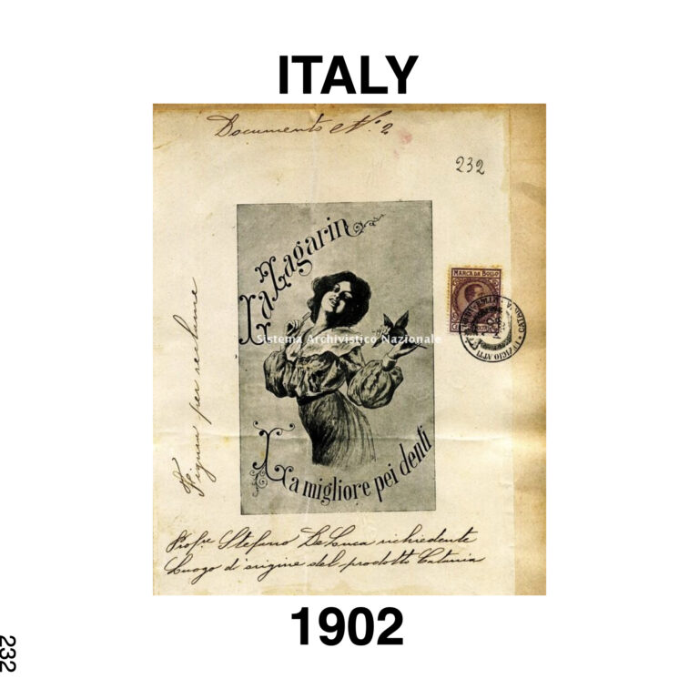 The first registered trade mark in Italy